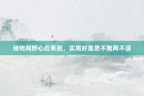 储物间野心后果图，实用好意思不雅两不误