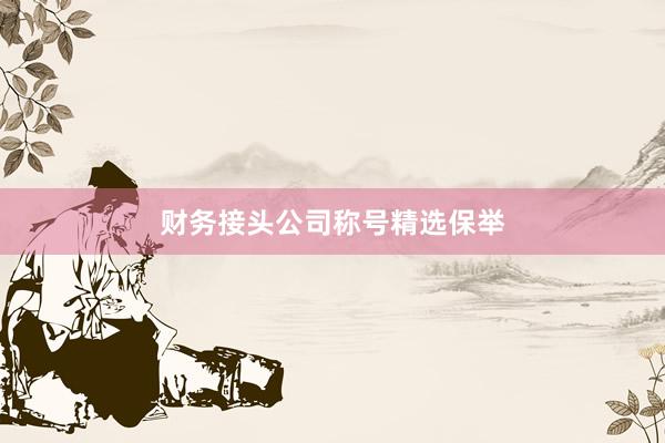财务接头公司称号精选保举